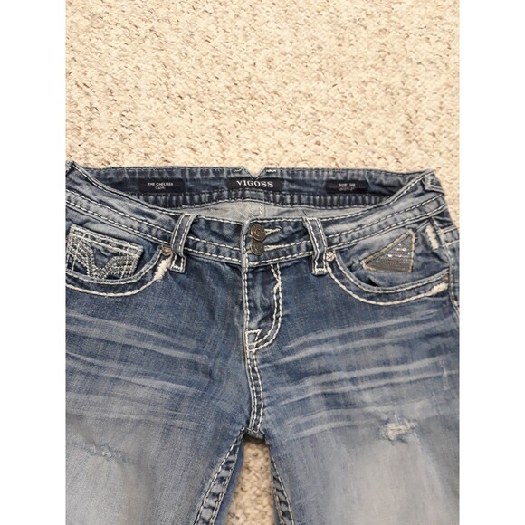 7x21 Vigoss the Chelsea ripped distress capris with bling - Picture 4 of 5